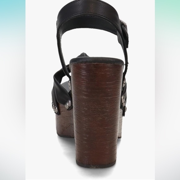 KORKS Womens Dawson Black Faux Leather Top Knot Wedge Sandals Sandals New - Picture 3 of 8